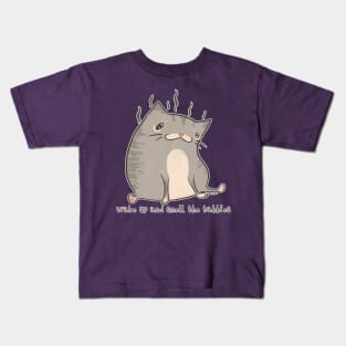 Wake Up and Smell the Tabbies (Gray Version) Kids T-Shirt